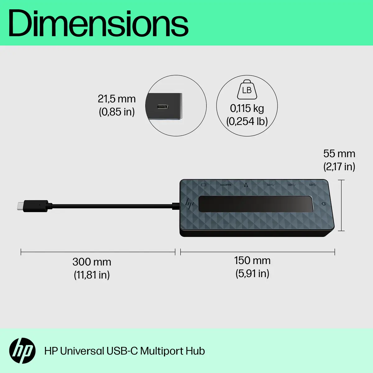 HP Universāls USB-C daudzportu centrmezgls Photo 3