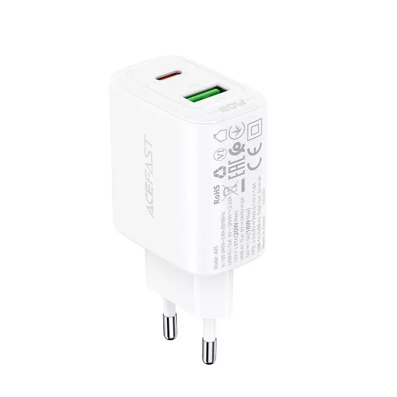 Sienas lādētājs Acefast A25 20W USB‑C/USB‑A Photo 5