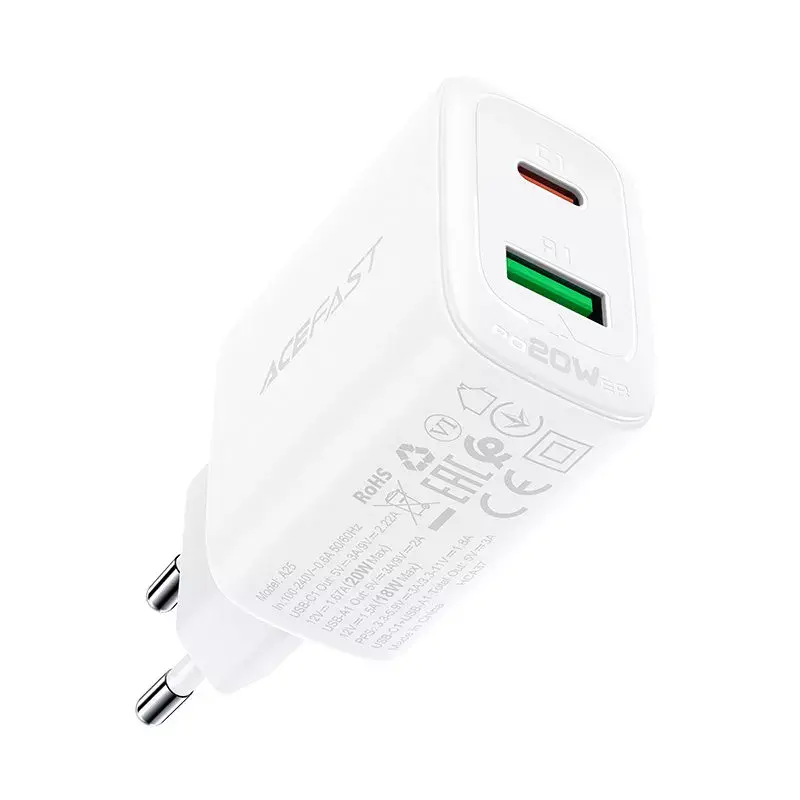Sienas lādētājs Acefast A25 20W USB‑C/USB‑A Photo 8