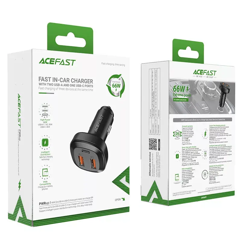 Acefast B9 Charger — 2× USB-A, 1× USB-C Photo 8