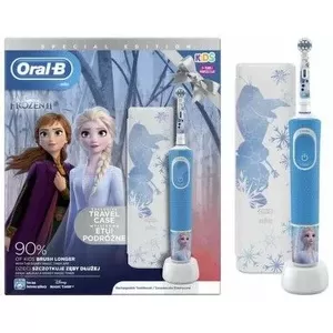 Oral-B elektriskā zobu birste D100 Frozen II uzlādējama bērniem Zobu tīrīšanas režīmu skaits 2 Balts/melns