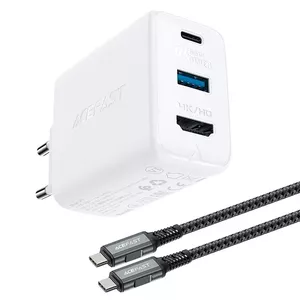 Сетевой адаптер Acefast A17 65W GaN USB Type-C, белый