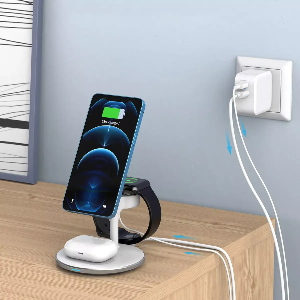 CHOETECH MagSafe Подставка для зарядки 15W 3-в-1 Photo 9