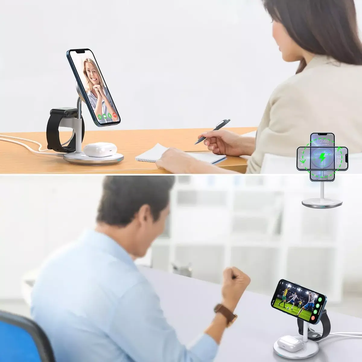 CHOETECH MagSafe Подставка для зарядки 15W 3-в-1 Photo 10