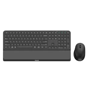 Philips 6000 series SPT6607B/00 keyboard Mouse included RF Wireless + Bluetooth US English Black