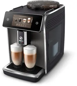 Saeco SM6682/10 Fully-Auto Espresso Machine with 1.8 L Water Tank, 1500 W Power, Built-In Grinder, TFT Display, and Cappuccino Function