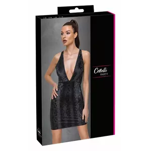Женское короткое платье cottelli collection Snake L — размер L, принт под змеиную кожу, 90% полиэстер/10% спандекс, полиуретановое покрытие