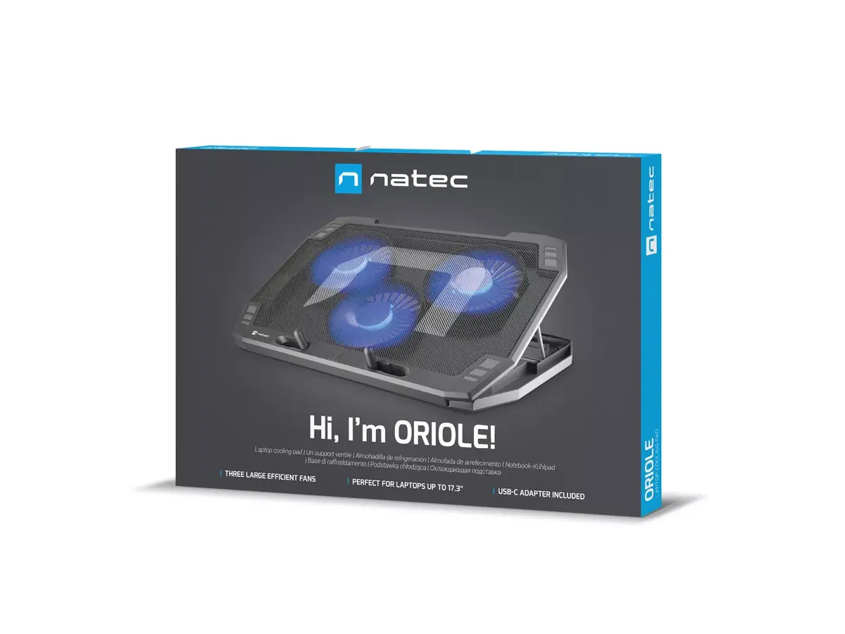 Laptop Cooling Pad NATEC Oriole 43.9 cm 3 Fans Photo 2
