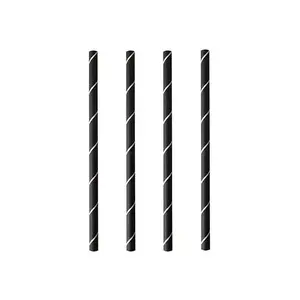 Disposable Drinking Straws Papstar 87980 200 pcs Black White 150 mm 7 mm