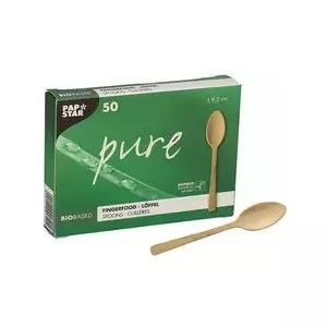 Disposable bamboo fingerfood spoon Papstar 95 mm, biodegradable and compostable, model 88979