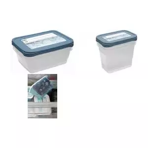 Food storage containers set keeeper Mia Magic Ice rectangular 2×2 L transparent blue