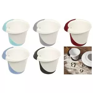Mixing Bowl keeeper Carlotta 1.5 L white / nordic-blue with non-slip base