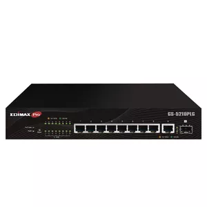 Edimax Switch GS-5210PLG Vadīts Gigabit Ethernet (10/100/1000) Power over Ethernet (PoE) Melns