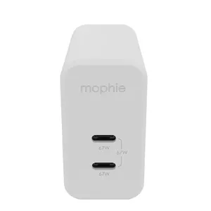 Wall Adapter mophie Accessories USB-C PD DUAL 67W GAN White EU 2xUSBC