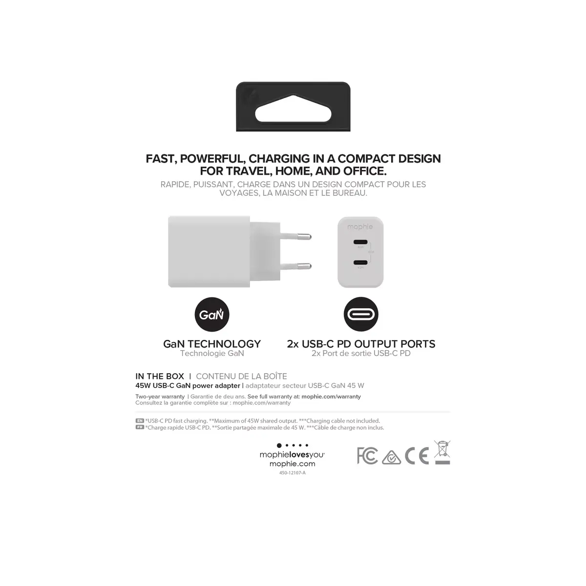 Sienas adapteris mophie Accessories USB-C PD DUAL 45W Photo 4