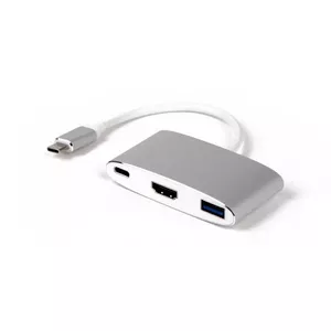 Док-станция для ноутбука LMP 15090 — USB 3.2 Gen 2 Type-C, HDMI, USB 3.2 Gen 1 Type-A, серебристо‑белая