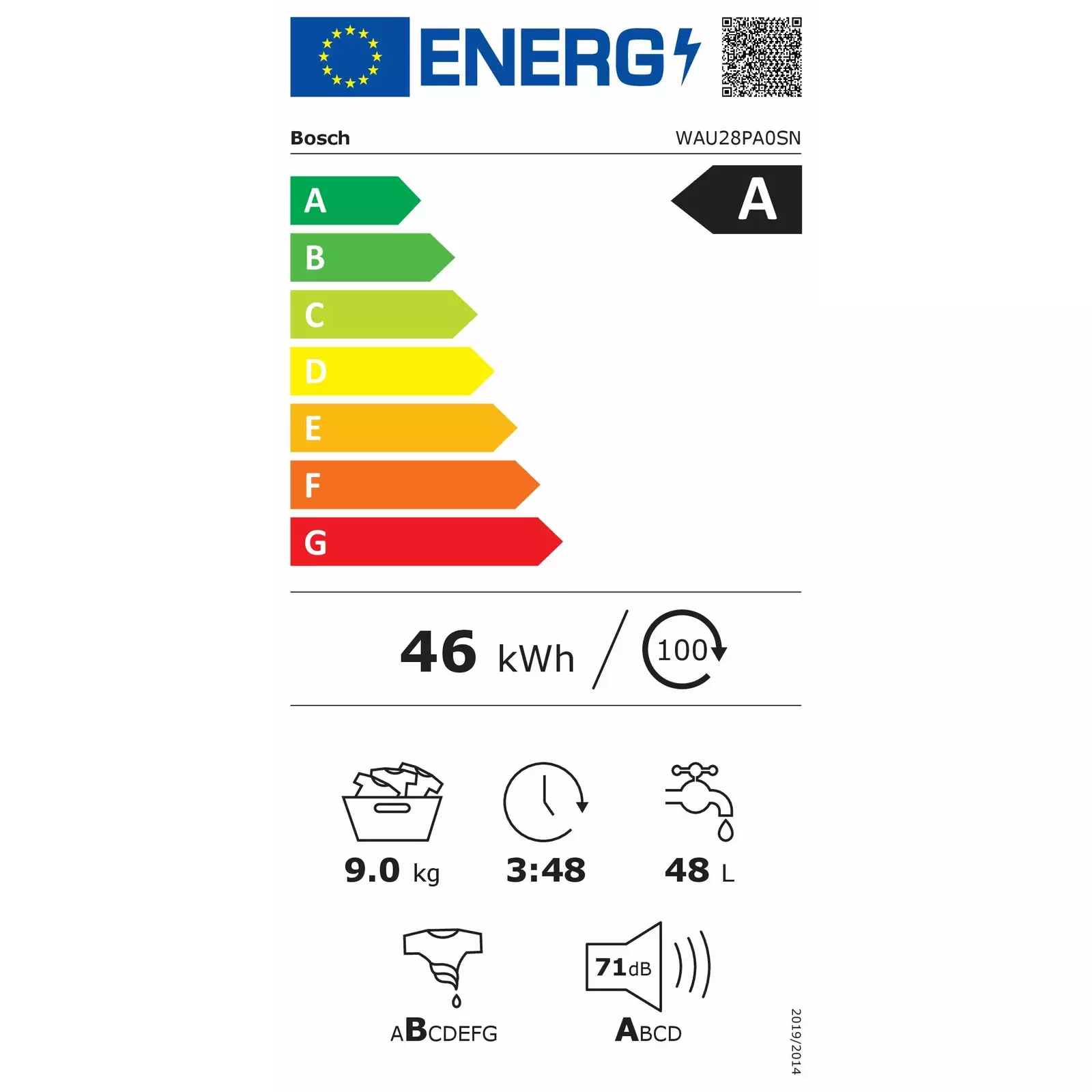 Стиральная машина Bosch WAU28PA0SN Класс WAU28PA0SN | AiO.lv