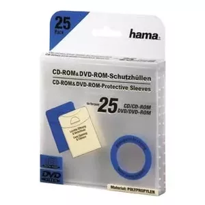 Hama CD/DVD Protective Sleeves, Pack of 25 25 diski Caurspīdīgs