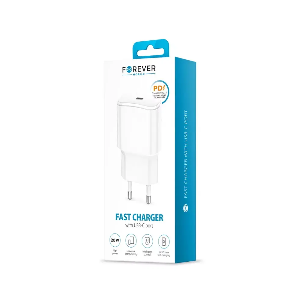 Sienas lādētājs forever TC-01 PD 1x USB-C 20W Photo 8