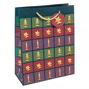Gift wrap bag Sigel GT046 Green Red Violet 260x120x330 mm