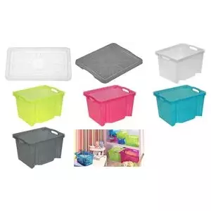 Storage box keeeper franz 13.5 L crystal-grey transparent — plastic container for household storage