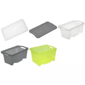 Storage box keeeper franz 6.5 L, transparent crystal-grey, plastic