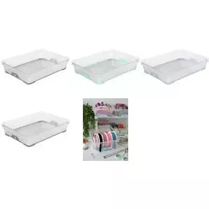 Storage basket keeeper Jonas transparent blue 36×26.5×7 cm non-slip