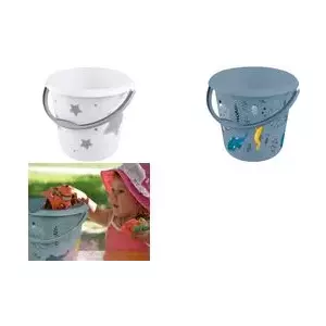 Plastic storage bucket keeeper Ilvie Sea life 10 L, blue, Ø30 x 28 cm
