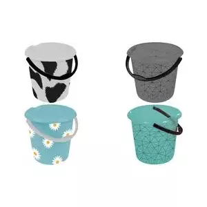 Bucket keeeper Ilvie Polygon 10L transparent grey Ø30×28 cm