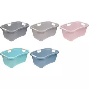 Laundry tub keeeper janne kidney-shaped with soft grips, ergonomic washbasin, Nordic pink