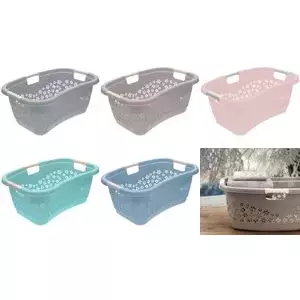 Laundry basket keeeper Lasse Ergonomic with soft handles, Nordic Pink