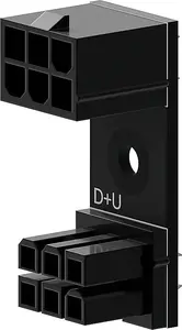 6‑Pin PCIe 180° adapteris D+U, Singularity SC-A-PCIE6-DU, leņķveida 6‑pin PCIe strāvas adapteris