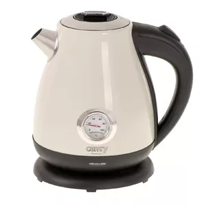 Electric kettle Camry CR 1344 — 1.7 L, 2200 W, stainless steel, cream finish, 360° base, built-in thermometer