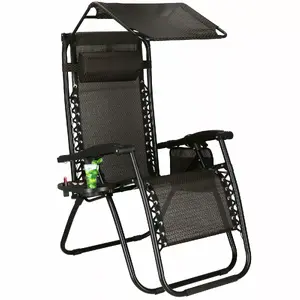 Шезлонг Zero Gravity Garden Springos GC0029 — уличное раскладное кресло, регулируемые положения, металлический каркас