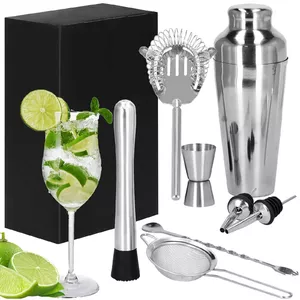 Barware set Springos KI0023 — 8-piece stainless steel bartender kit