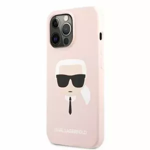 KLHCP13LSLKHP Karl Lagerfeld Liquid Silicone Karl Head Case for iPhone 13 Pro Light Pink