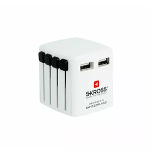 Vispasaules duālais USB lādētājs 110/250V 2 USB x 5V 2400 mA, SKROSS