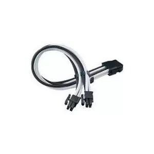 Power extension cable SILVERSTONE PP07E 8-pin EPS12V 30 cm (black/white)