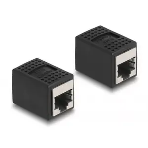 Адаптер DeLOCK RJ45 jack to RJ45 jack Cat.6A черный