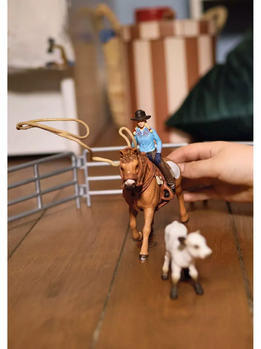 Fermas Schleich Kovboju komanda Roping Photo 2
