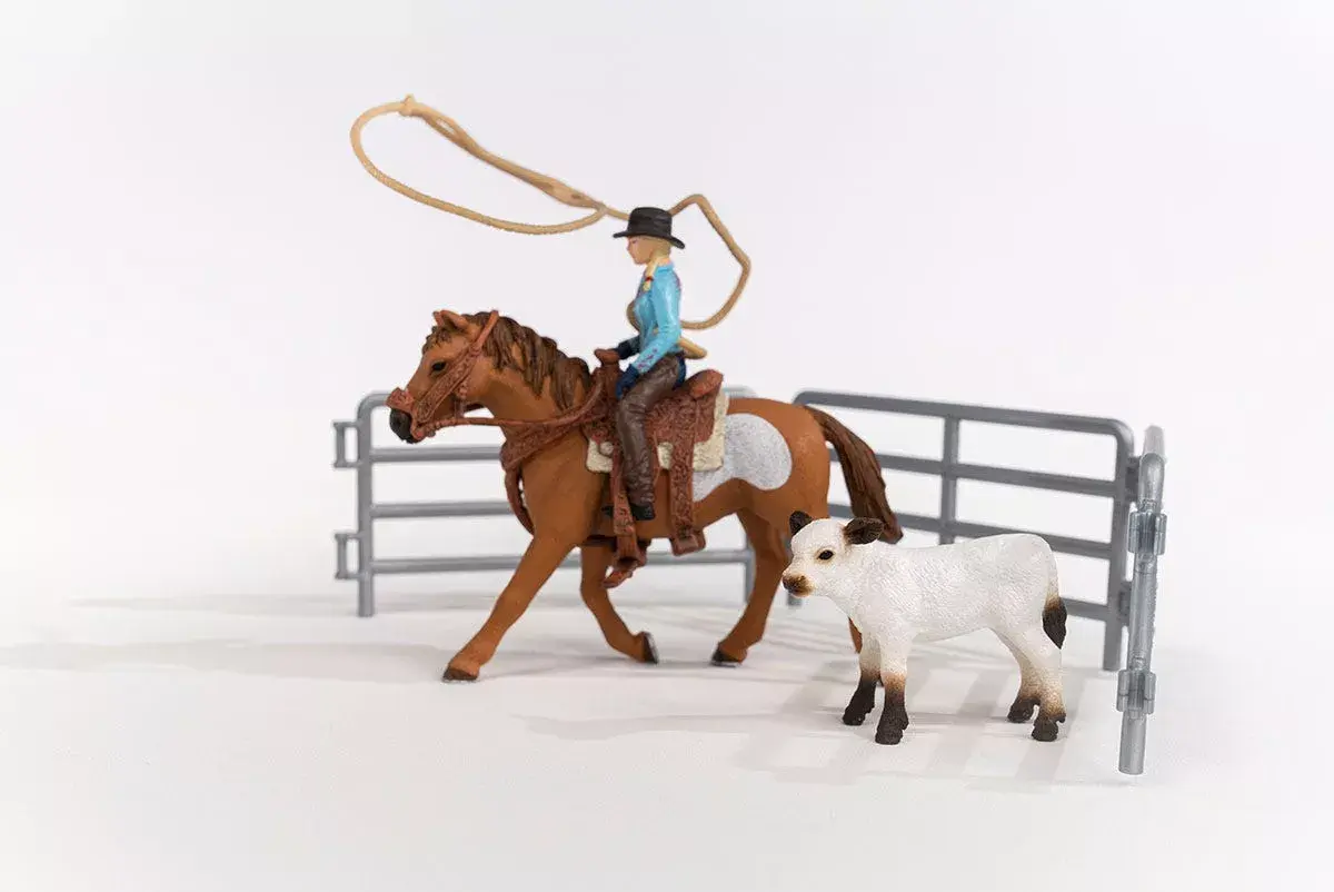 Fermas Schleich Kovboju komanda Roping Photo 7