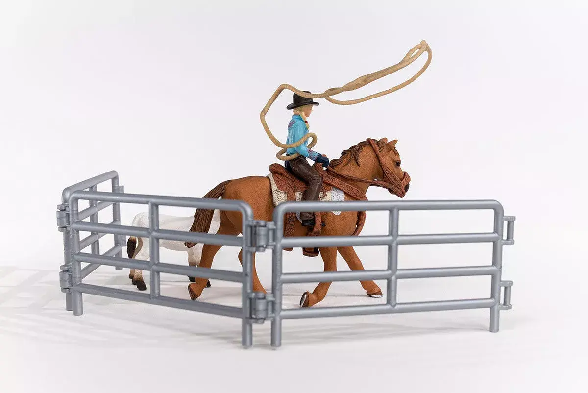 Fermas Schleich Kovboju komanda Roping Photo 8