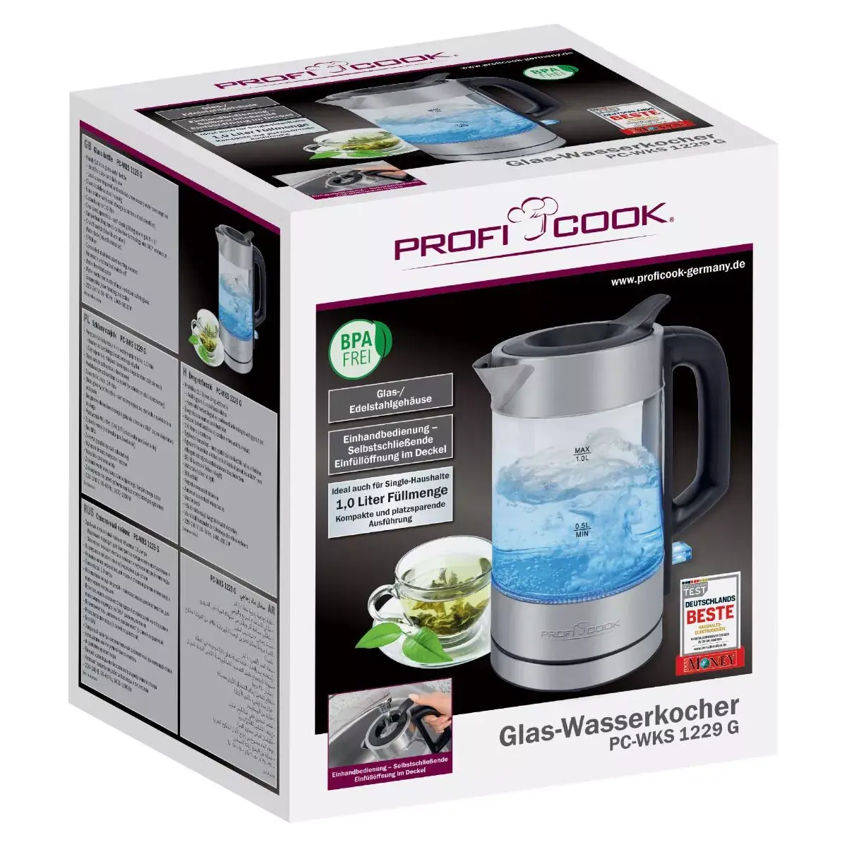 ProfiCook PC-WKS 1229 G electric kettle 1 L Photo 3