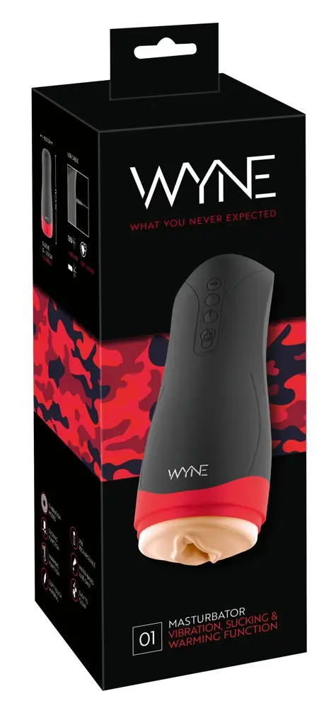 Masturbators WYNE Silicone Black — uzlādējams
