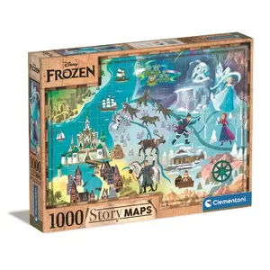 Пазл 1000 элементов Clementoni Story Maps Frozen — 1000 деталей, иллюстрированная карта-сцена