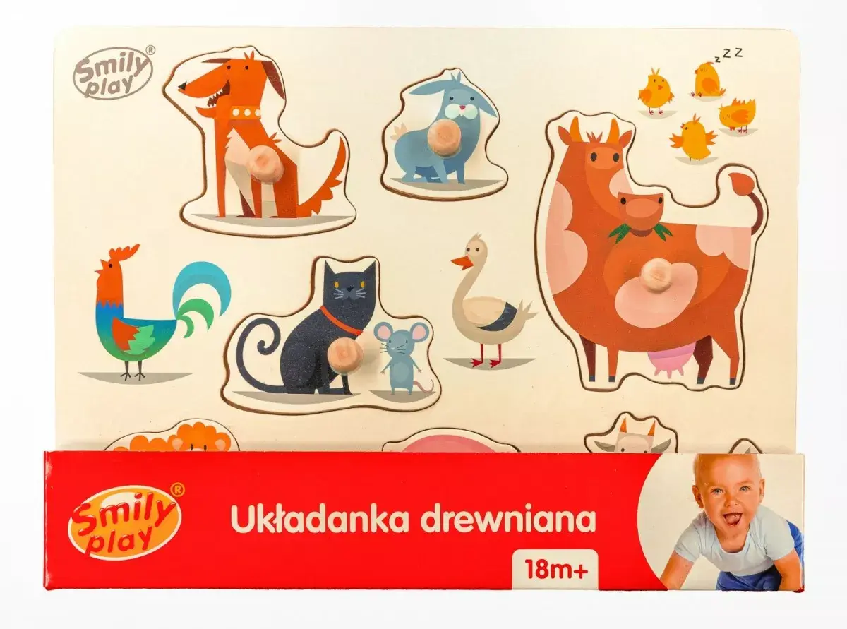 Smily Wooden Puzzle Pets Farm Animals Photo 2