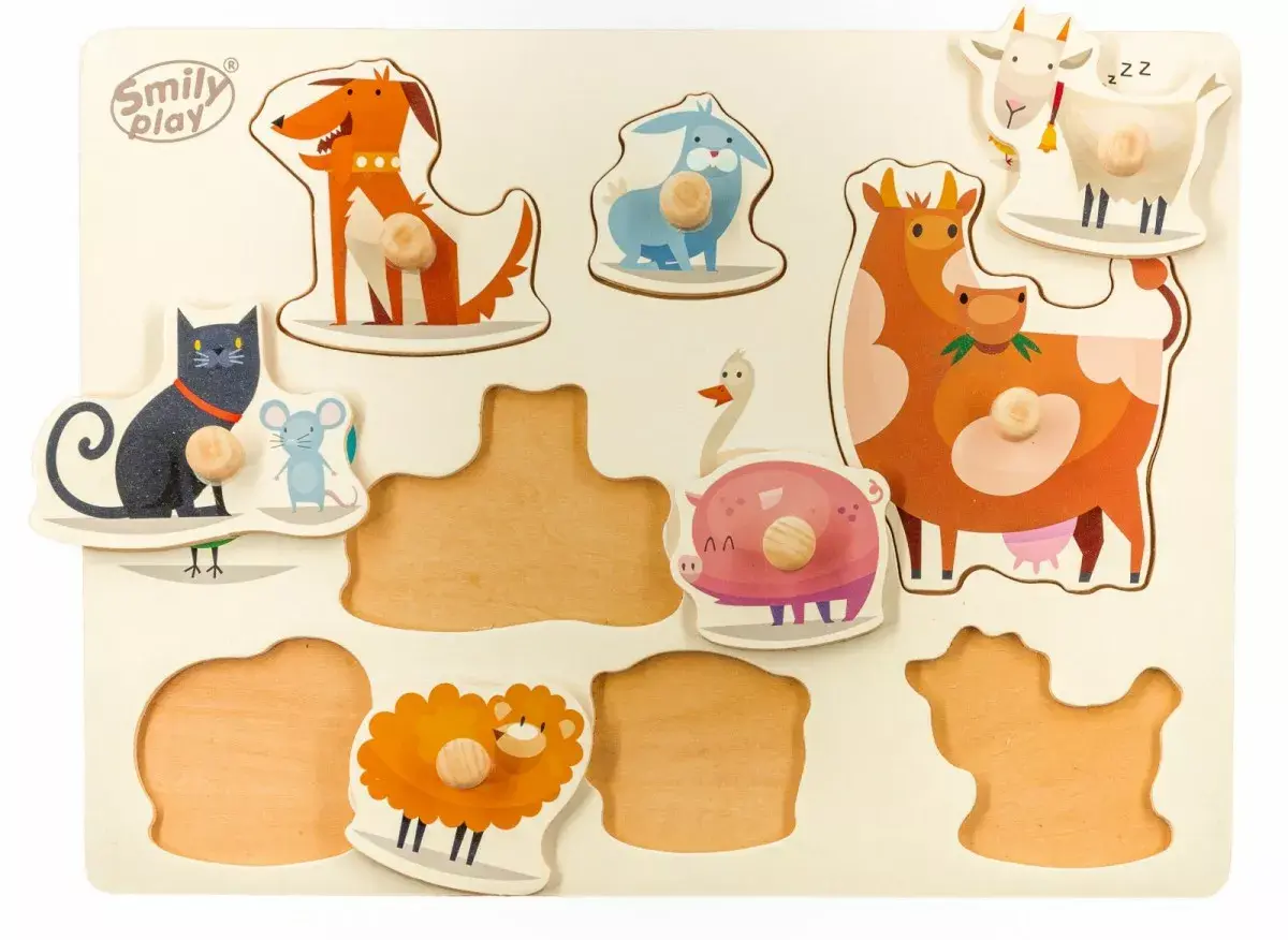 Smily Wooden Puzzle Pets Farm Animals Photo 3