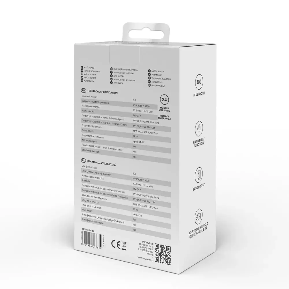 SAVIO TR-14 FM raidītājs Bluetooth USB Photo 11