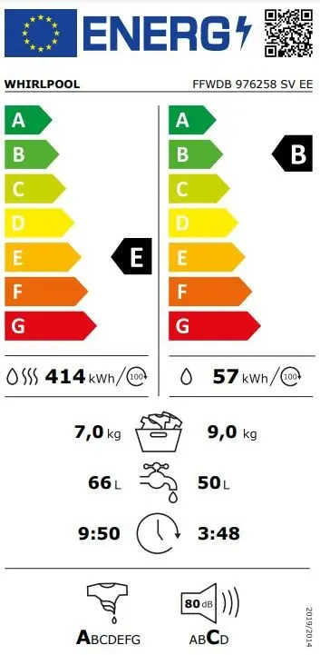 Whirlpool FFWDB 976258 SV EE veļas mazgājamā mašīna ar žāvētāju Photo 12