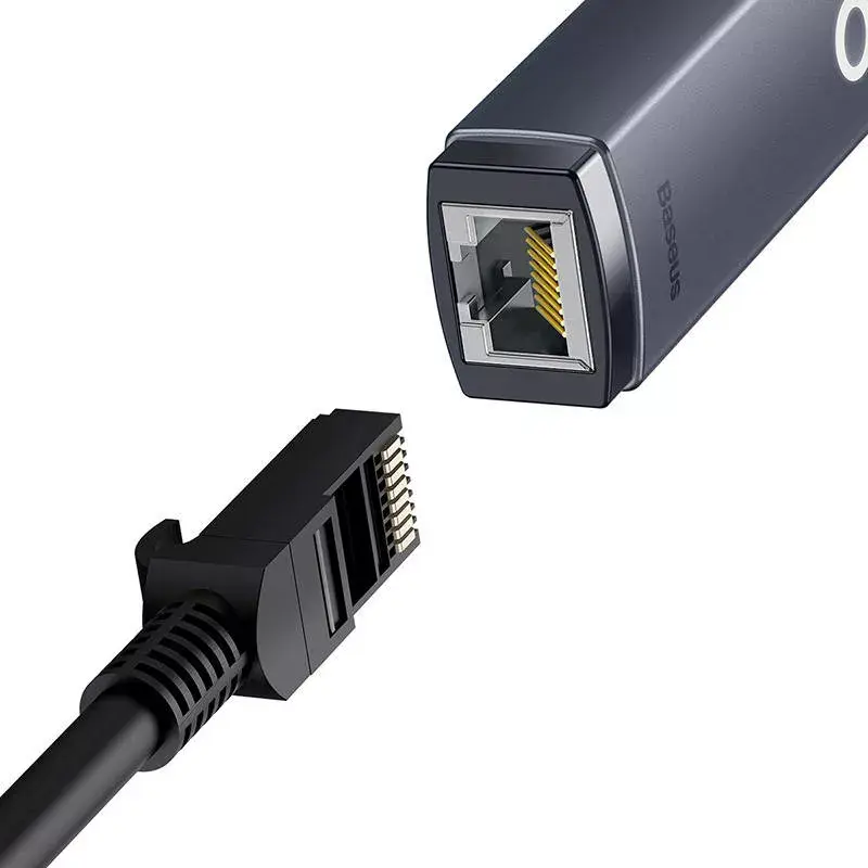 Сетевой адаптер Baseus Lite Series USB-C to RJ45 Gigabit 1000Mbps (серый) Photo 8